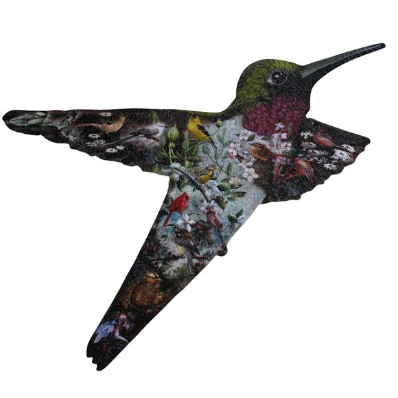 A Flicker Then Gone Hummingbird Shaped Serendipity 800pc Puzzle 65317 - Picture 2 of 11